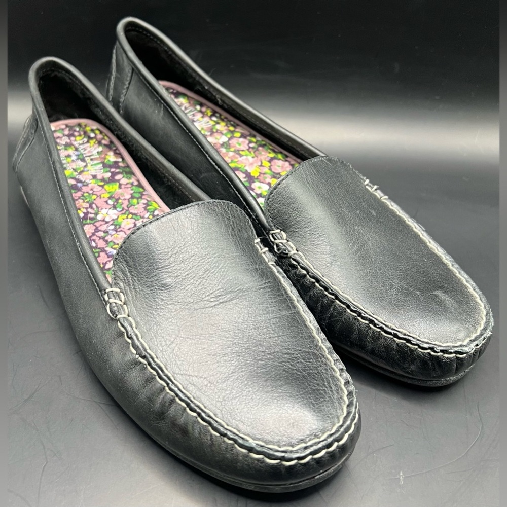 Eastland - Black Leather Womens Loafers, Size: 9 Narrow, Crystal
